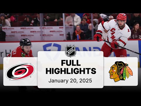 NHL Highlights | Hurricanes vs. Blackhawks - January 20, 2025
