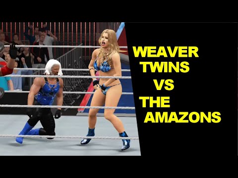 WWE 2K17 Amazons Elissa & Erin vs Heath & Hunter Weaver - Mixed Tag Team