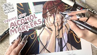 Drawing Lain using Alcohol Markers, my first time! [ASMR] [No Talking, quiet BGM]