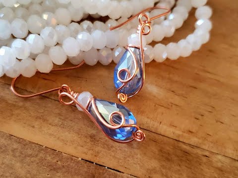 Double Swirl Teardrop Earrings - Beebeecraft - Cheryl St.Pierre of Majestic Wire Artworks