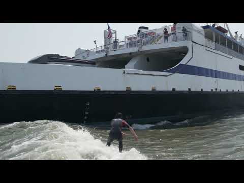 N.J. surfer lands stellar ride on the wake of a massive ferry boat