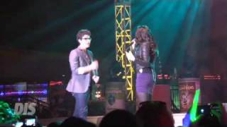 Joe Jonas and Demi Lovato sing &quot;Make a Wave&quot; at Epcot