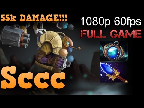Sccc plays Tinker: Lens + Aghanim = 55000 damage to all!!! Full game.
