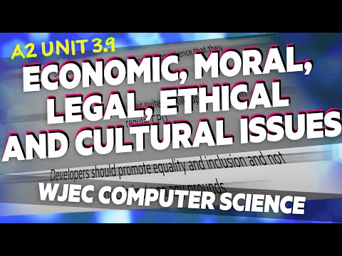 3.9 Economic, Moral, Legal, Ethical & Cultural | WJEC Computer Science A Level | A2 | Year 13