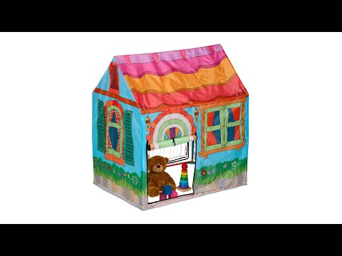 Spielzelt Haus Blau - Orange - Rot - Polyester - 96 x 103 x 75 cm