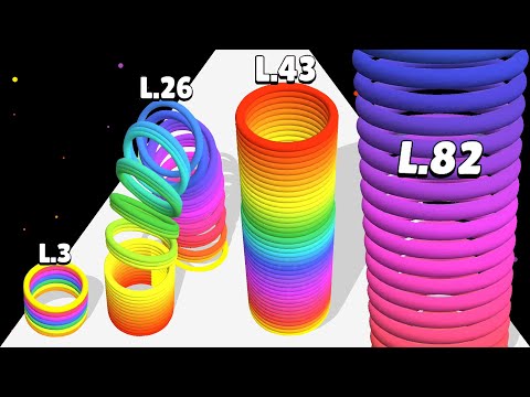 SLINKY HOP 3D /∞ ASMR Gameplay Android iOS • Level Up Circle Run • Satisfying Mobile Games