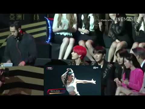 Reaction : (BTS, Sunmi, Twice, seventeen and Izone) to Chungha in MAMA HK 141218