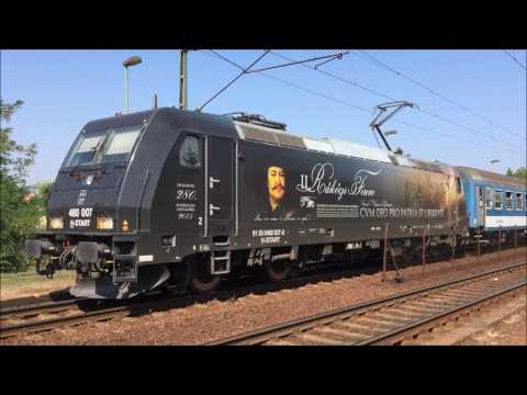 480 007 II. Rákóczi Ferenc Traxx érkeik Debrecen-Csapókert megállóhelyre és indul Ceglédre