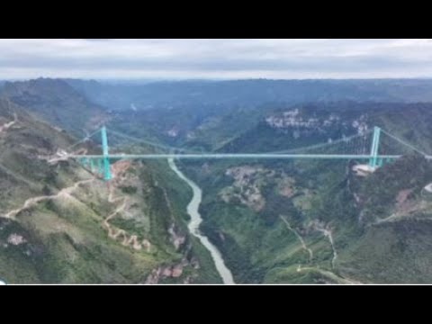 Huajiang Grand Canyon Bridge, the highest bridge in the world, Guizhou, China