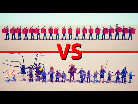 PRESENT ELF Team vs MELEE Team - Totally Accurate Battle Simulator TABS