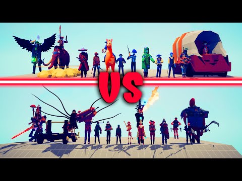 MEGA SPOOKY TEAM vs MEGA WILD WEST TEAM | TABS - Totally Accurate Battle Simulator