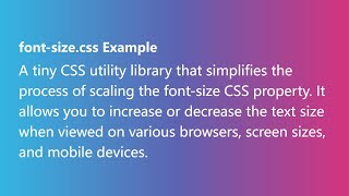 Auto Resize Font Size According To Screen Size Using Pure CSS