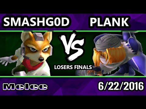 S@X 155 - SmashG0D (Fox) Vs. Plank (Shiek) SSBM Losers Finals - Smash Melee