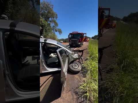 Colisão entre dois veículos deixa um ferido na GO-080, em Nerópolis