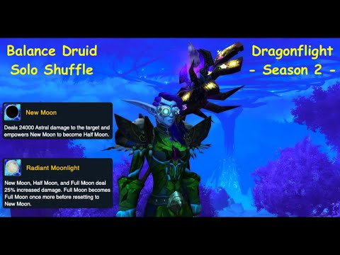 WoW Dragonflight Arena 10.1 PvP Boomkin (Solo Shuffle) - Balance Druid, Moonkin gameplay Full Moon