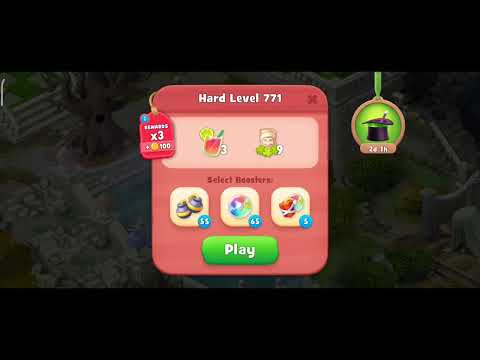 Gardenscapes Level 771 Walkthrough "No Boosters Used"