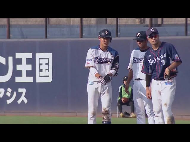 【ファーム】ファイターズ・郡 サード横を鋭く抜けるタイムリー!! 2018/9/18 F-L(ファーム)