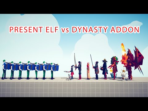 PRESENT ELF Team vs DYNASTY ADDON Team - Totally Accurate Battle Simulator TABS