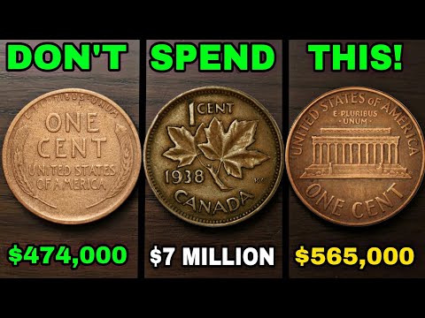 Top 3 Most Valuable Lincoln Wheat & Memorial Pennies + Canadian Cents Worth Millions Dollars!