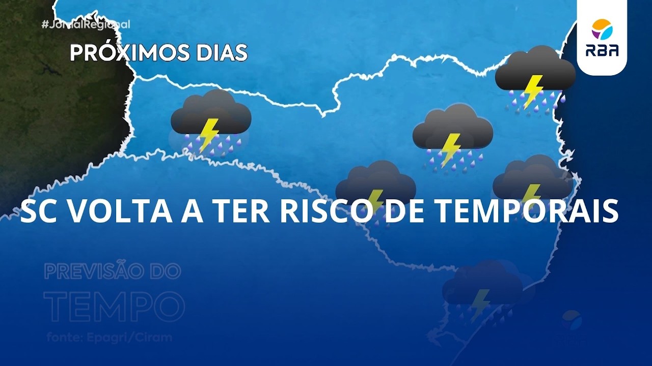 SC volta a ter risco de temporais nesta sexta-feira