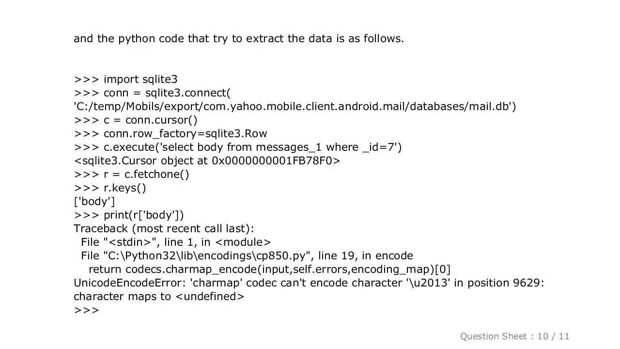 PYTHON : python 3.2 UnicodeEncodeError: 'charmap' codec can't encode character '\u2013' in position