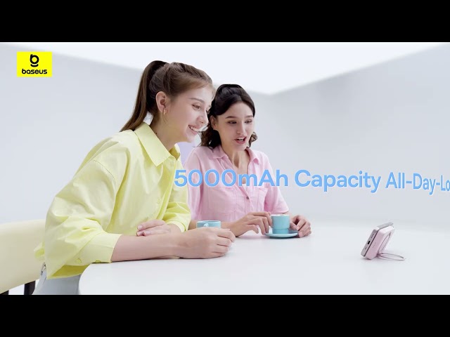 Video teaser for Baseus PicoGo Qi2 Magnetic Power Bank with Rotatable Stand 5000mAh 20W (with C to C 3A Cable 30cm)