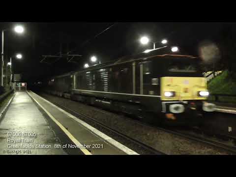 67006/67005 with The Royal Train passing Greenfaulds: 8th of November 2021