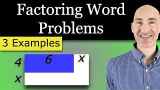 Factoring Word Problems: Area, Projectiles, and Volume Examples