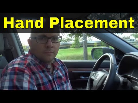 Part of a video titled Proper Hand Placement While Turning-Driving Lesson - YouTube