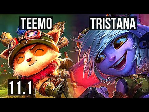 TEEMO vs TRISTANA (MID) (DEFEAT) | 7 solo kills, 1500+ games, 1.6M mastery | KR Diamond | v11.1