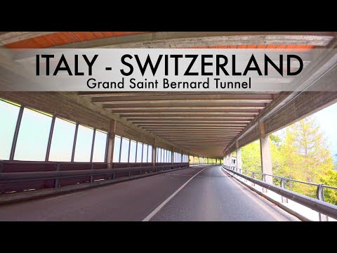 ITALY 🇮🇹 SWITZERLAND 🇨🇭Grand Saint Bernard Tunnel - Driving Tour with Relaxing Music 4K HDR