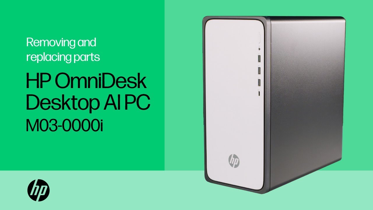 Removing and replacing parts | HP OmniDesk Desktop AI PC M03-0000i | HP Support - YouTube