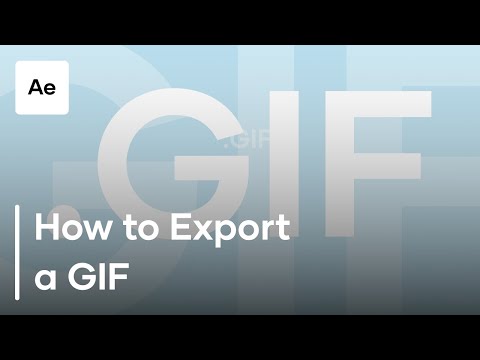 How To Export a GIF from After Effects