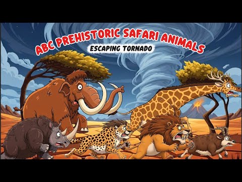 ABC Prehistoric Safari Animals Escaping Tornado | Animal ABC Song For Kids | Little Bunny Learns