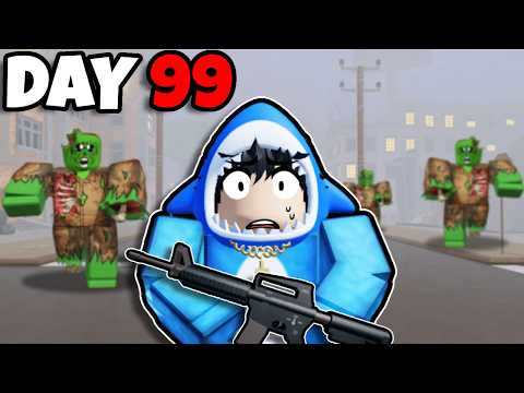 I Survived 99 DAYS in a ZOMBIE APOCALYPSE in Roblox...