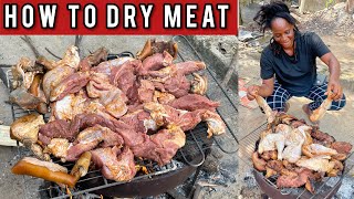 How to Dry MEAT for LONG TERM STORAGE | African Local style of dehydrating Meat