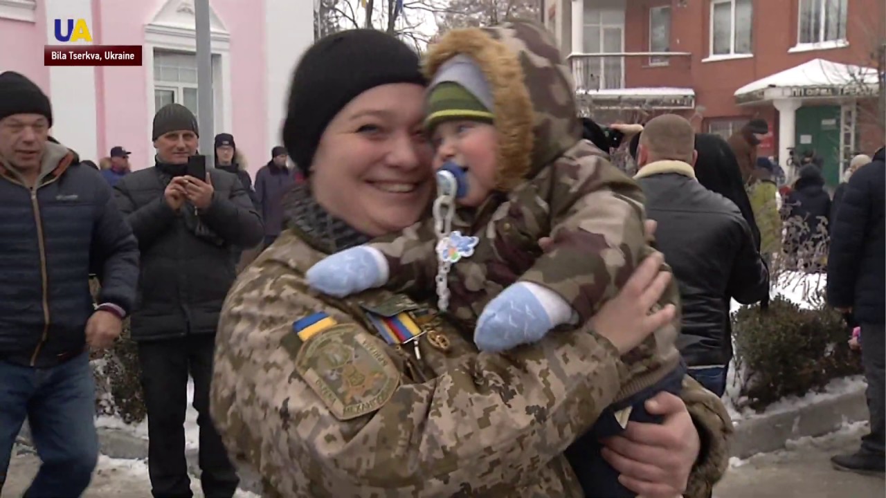 Ukrainian Soldiers Return from War Zone