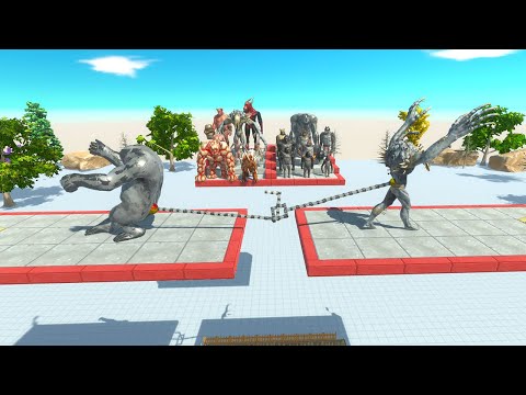 ⚡ TUG of WAR . Infernals vs Mutant Primates  🦖 Animal Revolt Battle Simulator 🦕