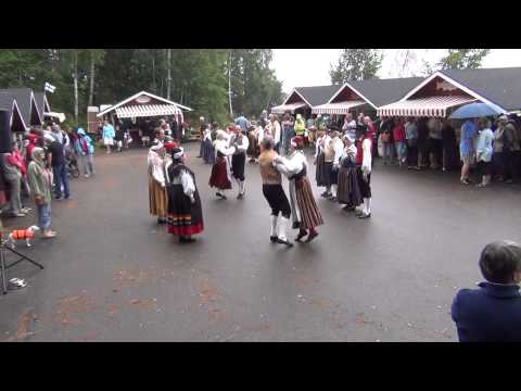 Folk dance - Hammars fyrkant från Borgå dansas i Pellinge, Finland 04.08.2012
