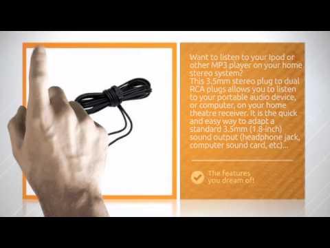 Stereo Headphone 3.5mm Plug To Dual RCA Plugs Y Adapter Splitter Cable !--HPTODUALRCA--  - http:/...