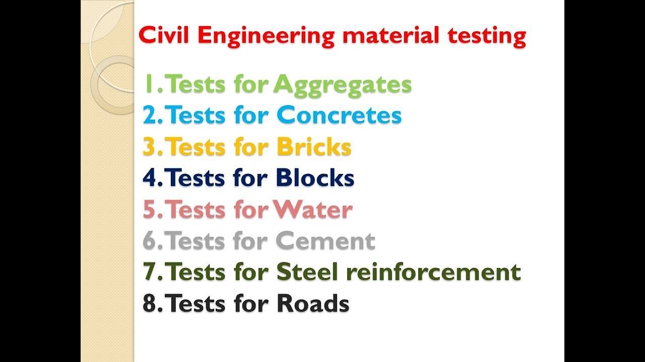 Civil Engineering material testing
