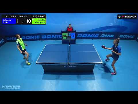 11:35 Yulianna Zanik - Nataliia Svydnytska 10.09.2023 TT Euro.Cup Women Ukraine Master. TABLE 3