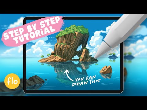You Can Draw This Rocky Island Landscape in PROCREATE - Step by Step Procreate Tutorial