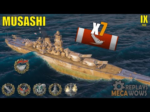 Musashi 7 Kills & 325k Damage | World of Warships Gameplay
