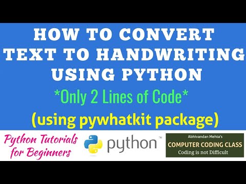 How To Convert Text To Handwriting Using Python Python Tutorials For Beginners