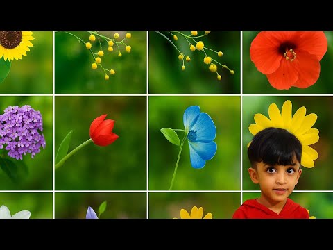 Kids Nursery Rhymes | Different Types of Flowers Drawing and Coloring For Kids | How to draw Flowers