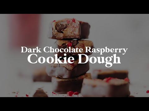 Dark Chocolate Raspberry Cookie Dough // vegan + paleo