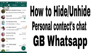 HIDE OR UNHIDE CHAT IN GBWHATSAPP FUNCTION
