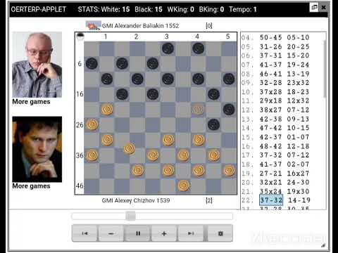 Alexey Chizhov-Alexander Baliakin 2-0.Draughts