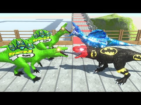 BEN 10 SPINOSAURUS TEAM DEATH CLIMB | Animal Revolt Battle Simulator